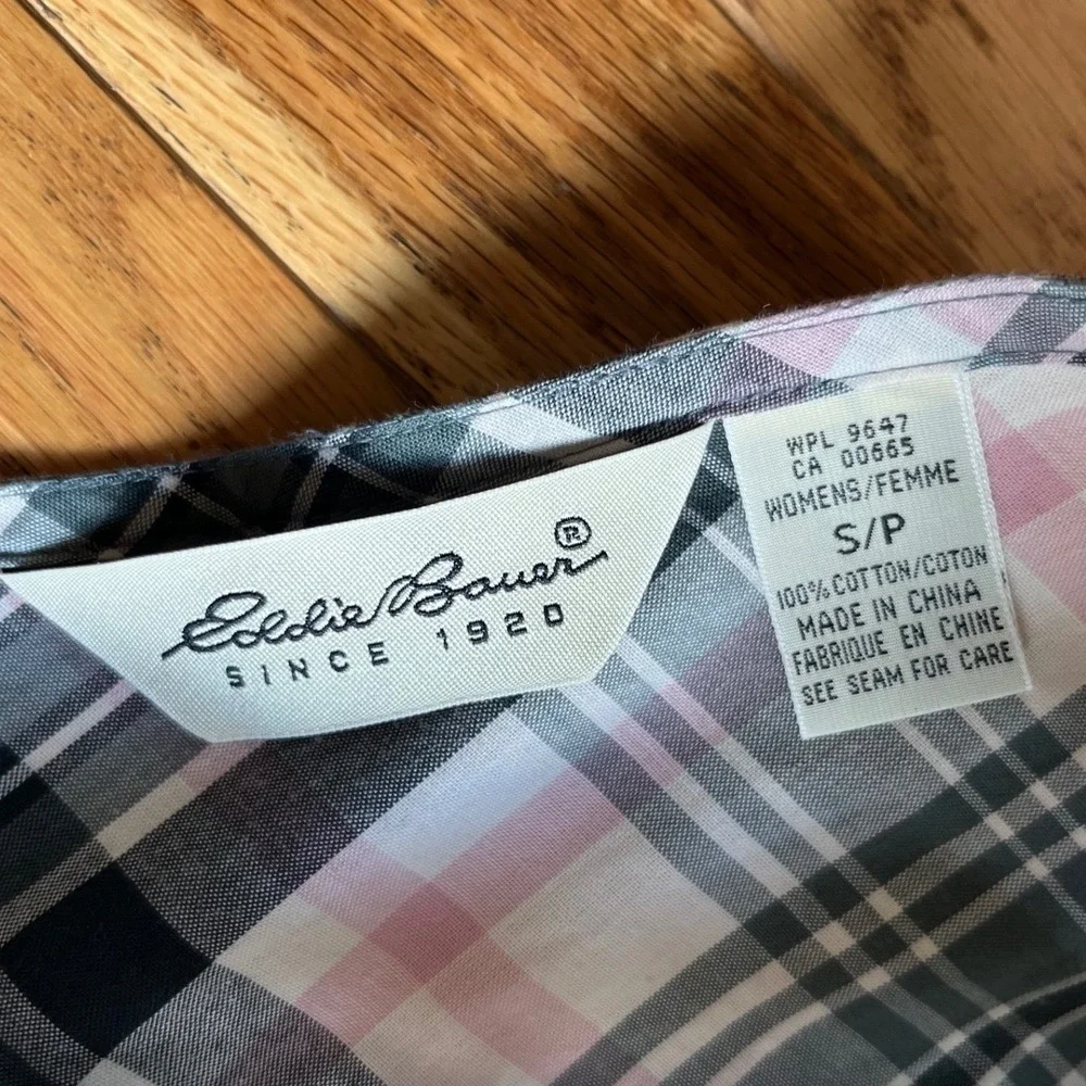 Edie Bauer Tartan Plaid 100% Cotton Maxi Dress Green Pink S Tradwife‎ Modest
